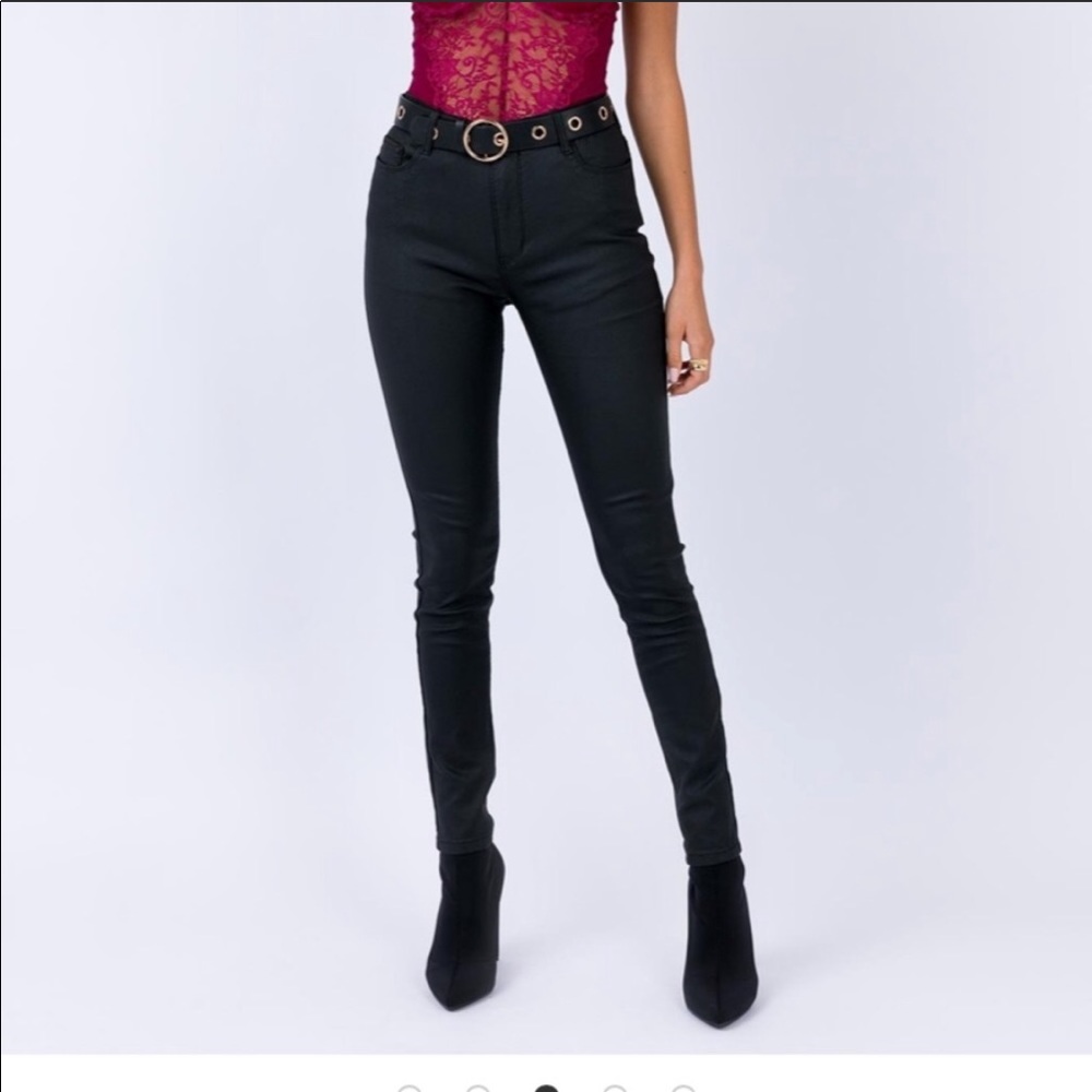 Princess Polly Faux Leather Jeans